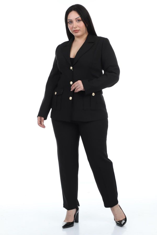 Picture of Womma 73266xl BLACK Plus Size Women Suit