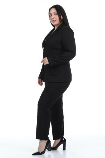 Picture of Womma 73266xl BLACK Plus Size Women Suit