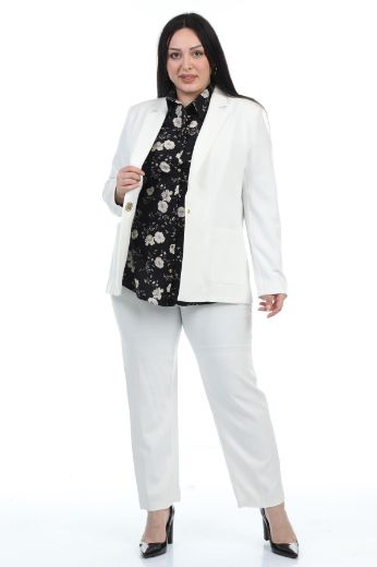 Picture of Womma 72708xl WHITE Plus Size Women Suit