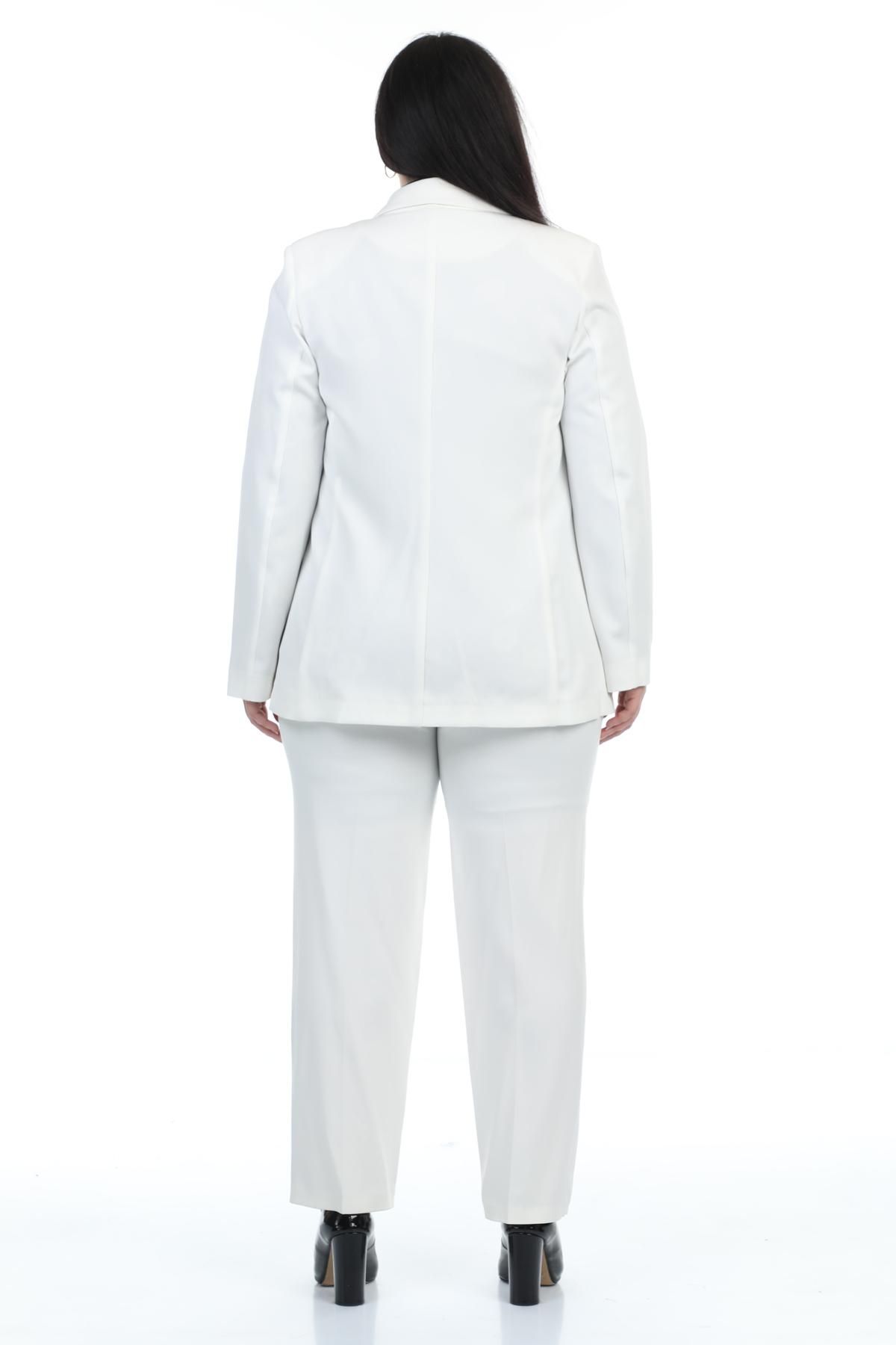 Plus size white suit on sale jacket