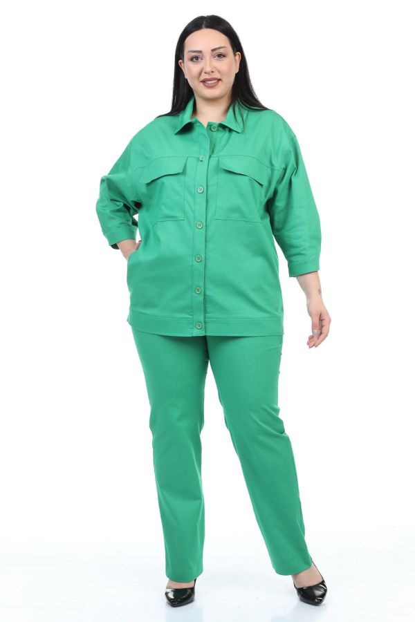 Picture of Monalena 4087xl GREEN Plus Size Women Suit