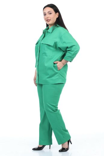 Picture of Monalena 4087xl GREEN Plus Size Women Suit