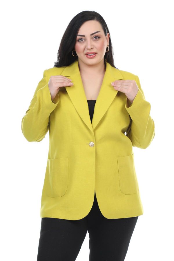 Yellow blazer women's plus on sale size