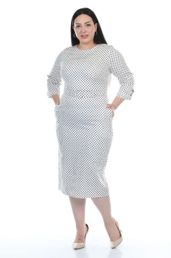Velvet 77054xl EKRU Büyük Beden Kadın Elbise resmi