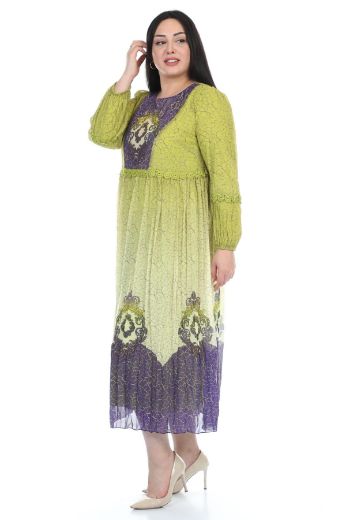 Velvet 41566xl FISTIK YESILI Büyük Beden Kadın Elbise resmi