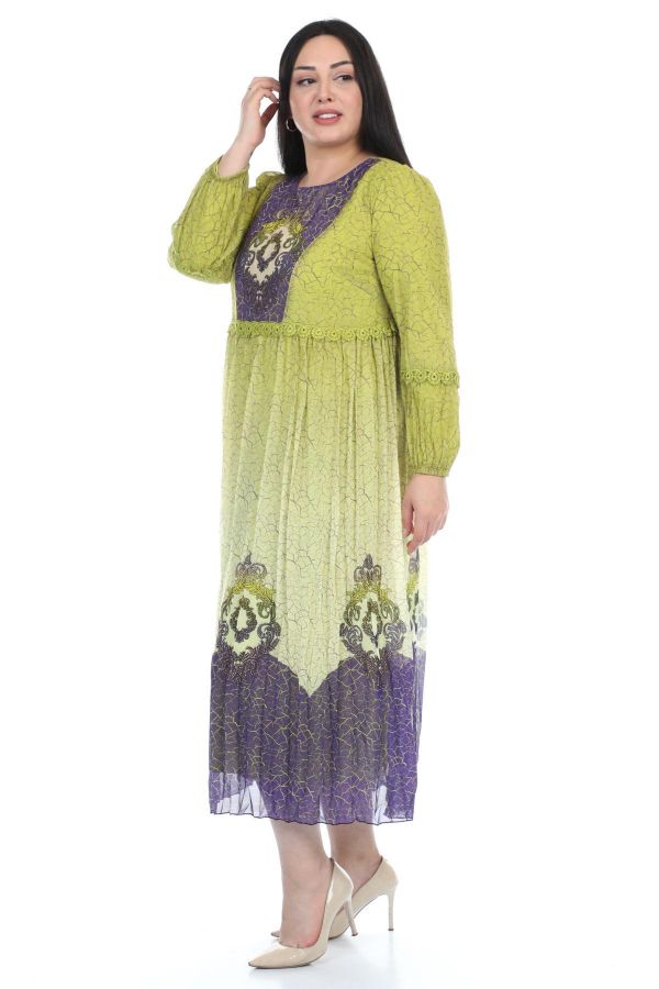 Velvet 41566xl FISTIK YESILI Büyük Beden Kadın Elbise resmi