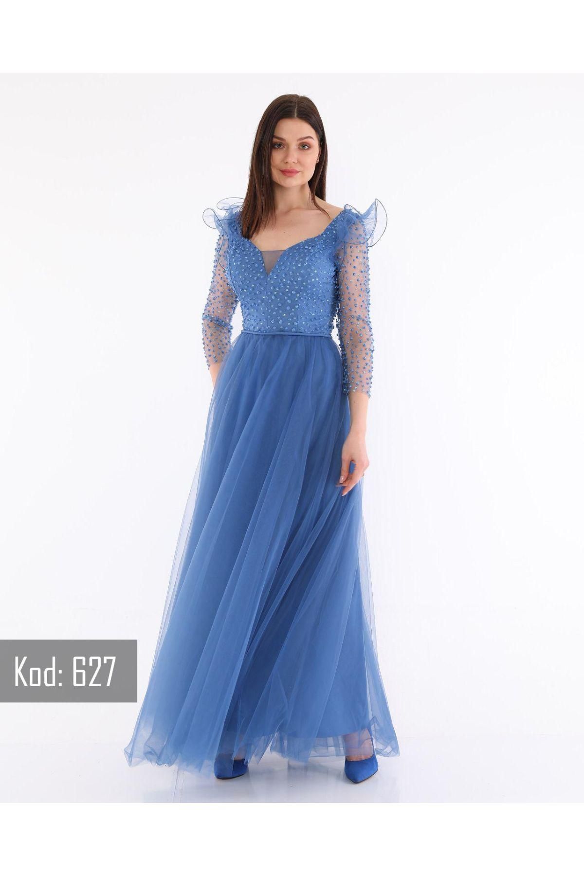 Denim on sale evening gown