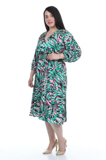 Изображение ROXELAN RDP8196xl ЗЕЛЕНЫЙ Женское платье большого размера 