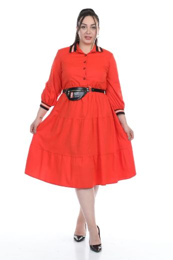 Изображение Nzr Line 1949xl OРАНЖЕВЫЙ Женское платье большого размера 