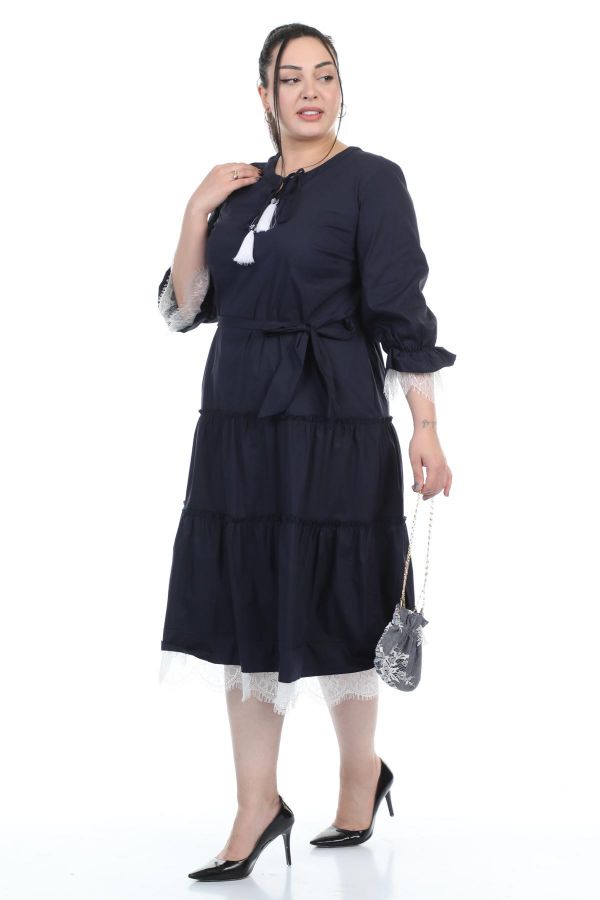 Изображение Nzr Line 1950xl ТЕМНО-СИНИЙ Женское платье большого размера 