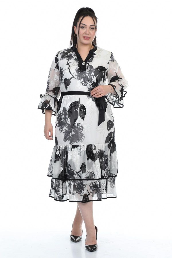 Изображение Nzr Line 1952xl ЭКРЮ Женское платье большого размера 
