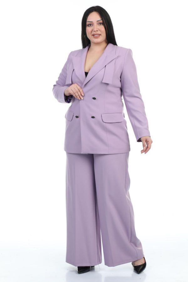 Picture of Womma 73454xl PURPLE Plus Size Women Suit