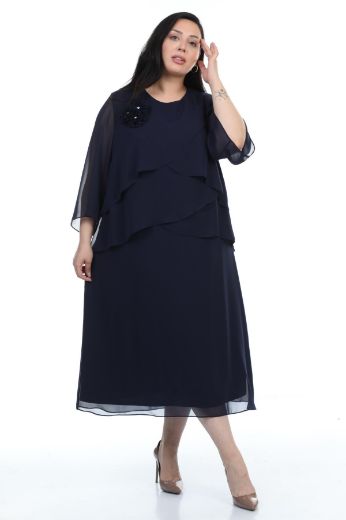 Изображение Wioma 4302xl ТЕМНО-СИНИЙ Женское платье большого размера 