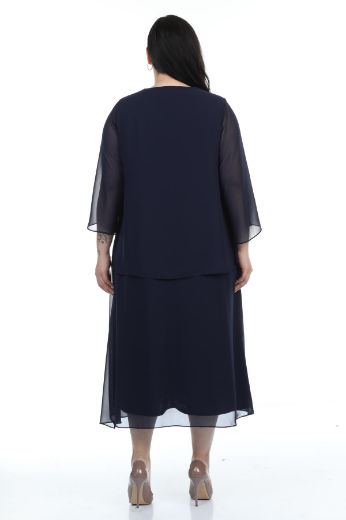 Picture of Wioma 4302xl NAVY BLUE Plus Size Women Dress 