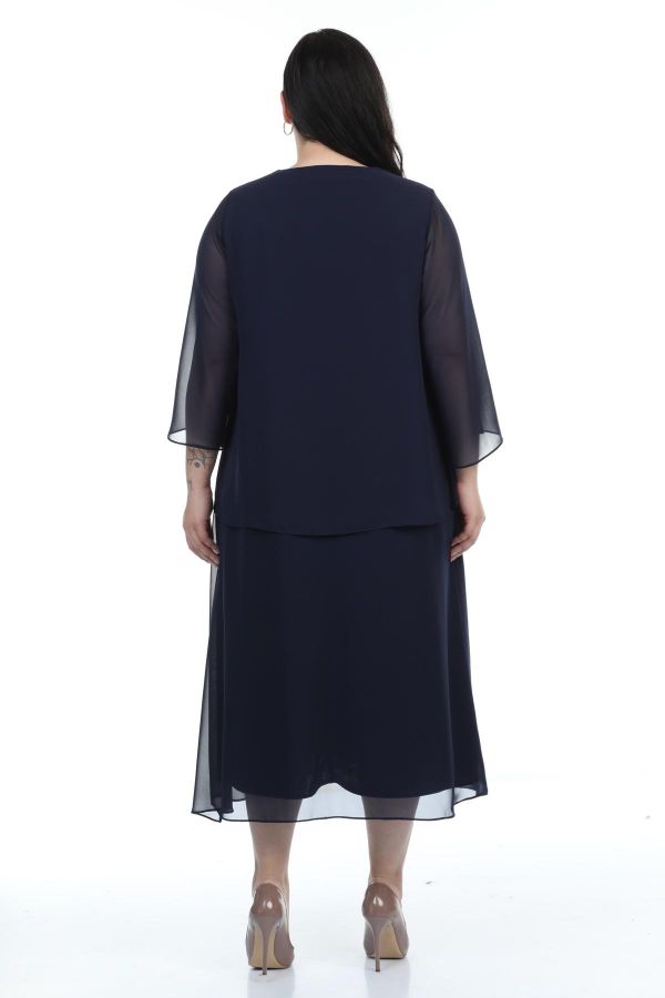 Picture of Wioma 4302xl NAVY BLUE Plus Size Women Dress 