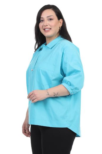 Изображение ROXELAN RBP2045xl СИНИЙ Женская блузка большого размера