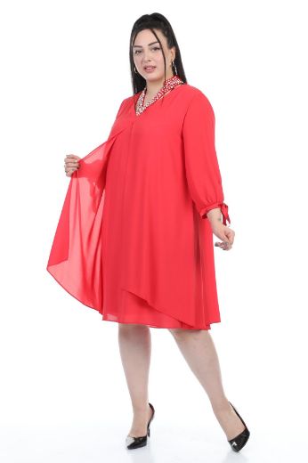 Изображение Biljana 6252xl РОЗОВЫЙ Женское платье большого размера 