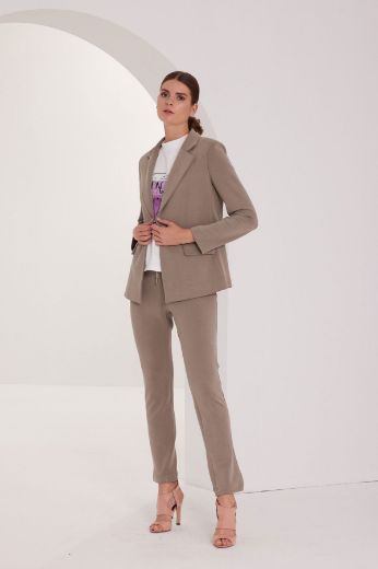 Trouser Suit Women's Elegant Business Suit Set Suit Set Blazer Trousers  2-Piece Elegant Long-Sleeved Suit Jacket Trouser Suit Slim Fit Trousers  Streetwear (Multicolor : A-Khaki, Size : Large) : Amazon.ca: Clothing, Shoes