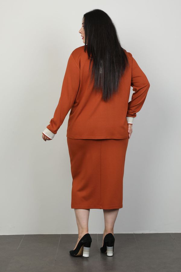 Picture of Nzr Line 3916xl BRICK Plus Size Women Suit