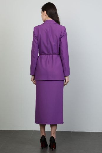 Picture of Womma 73560 PURPLE WOMANS SKIRT SUIT 