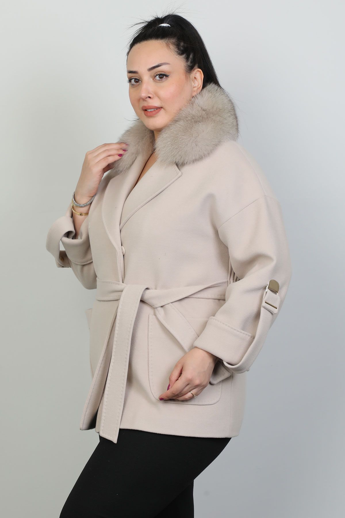 Plus size outlet cream coat