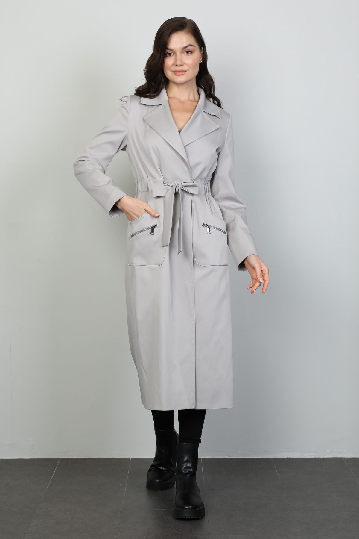 Renata P2444 GREY Women Trenchcoat | Dosso Dossi