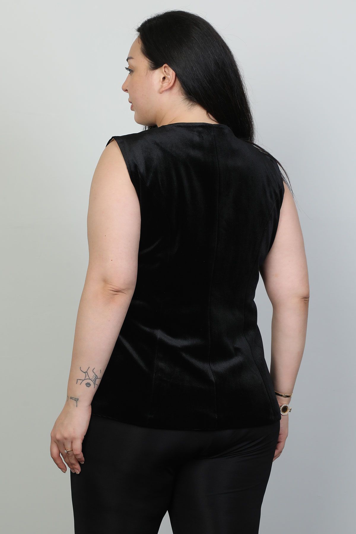 Plus Size Black Vest Top