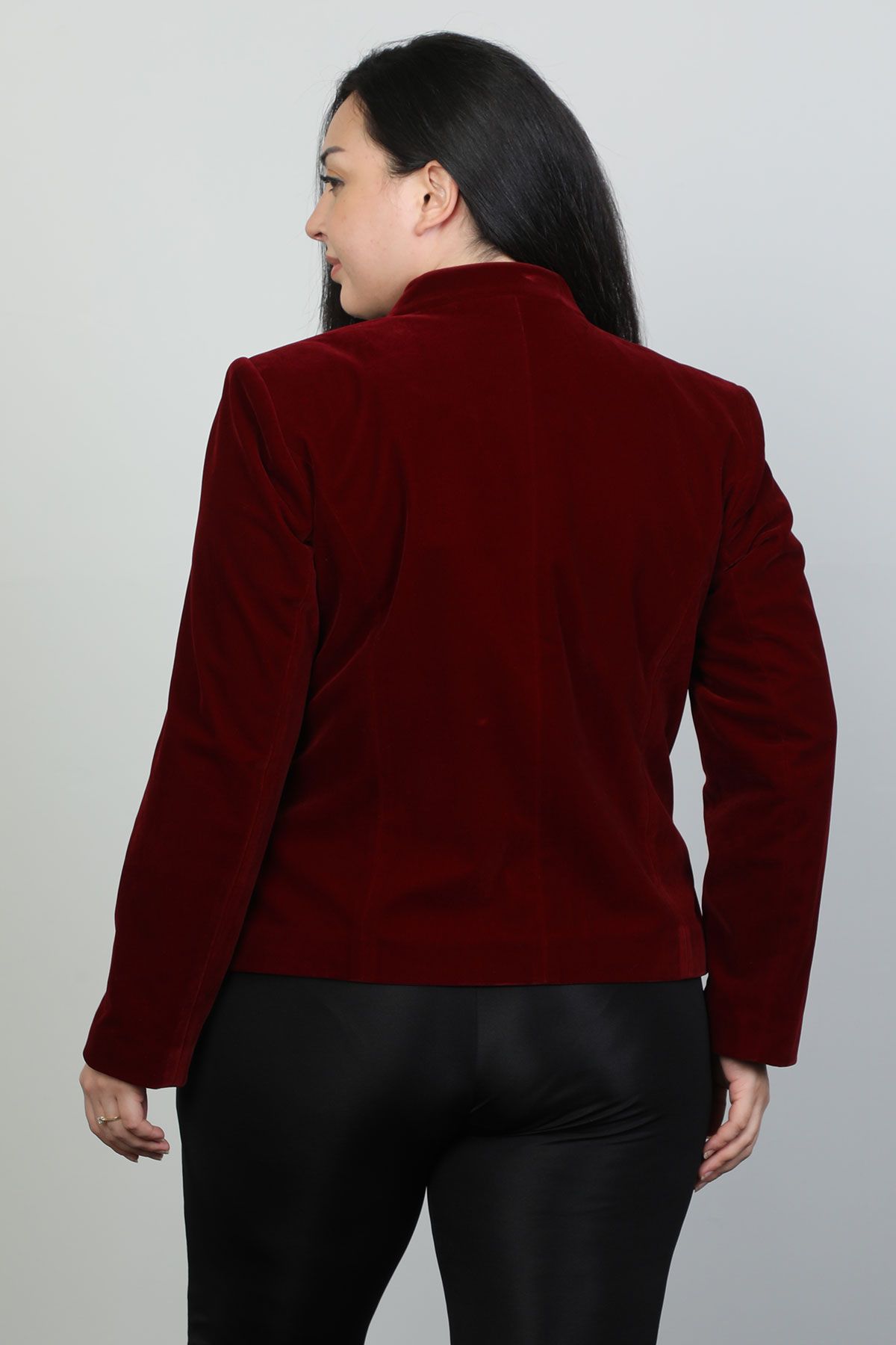 Burgundy plus hot sale size jacket