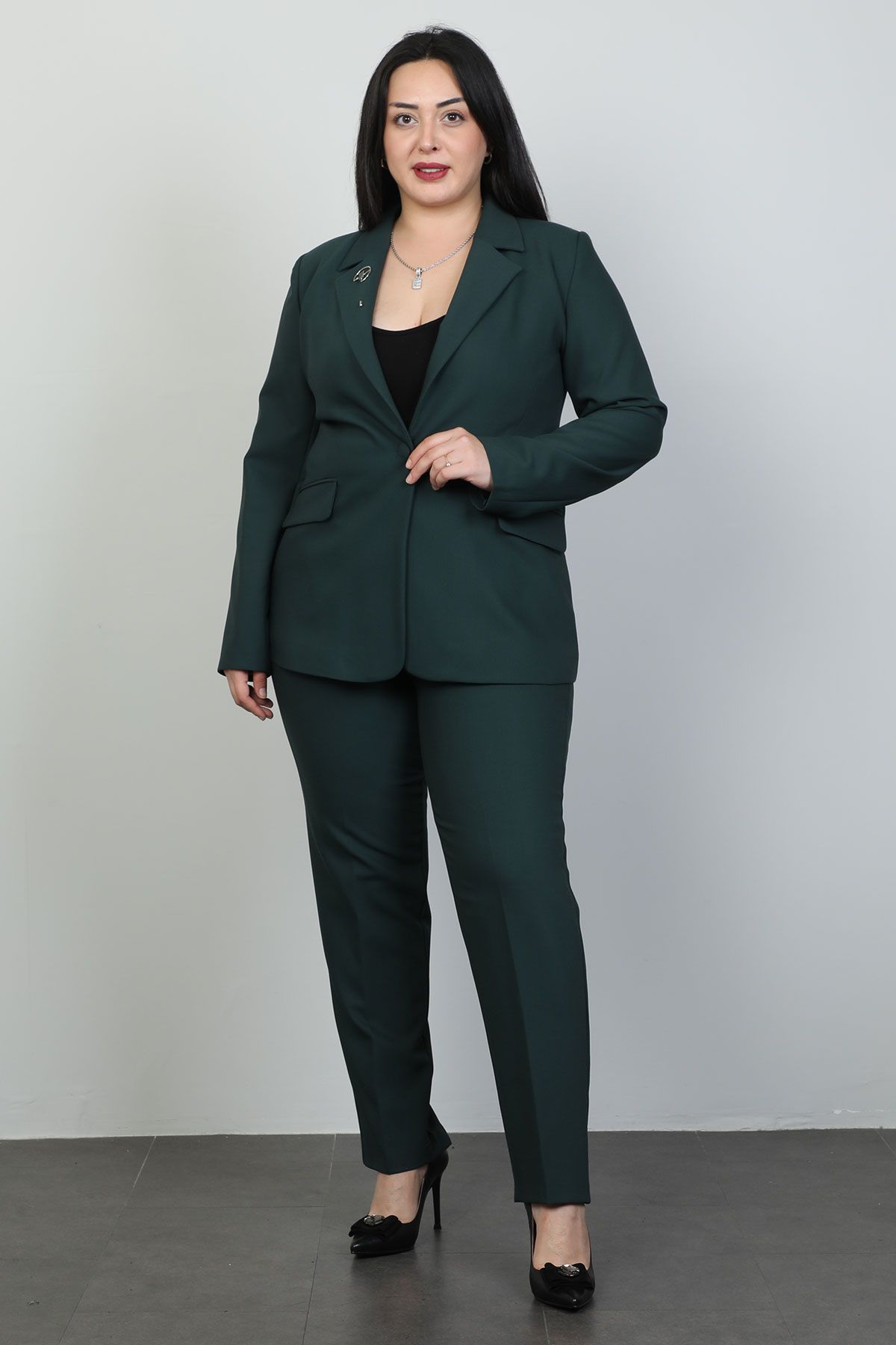 Xewn 4861xl DARK GREEN Plus Size Women Suit