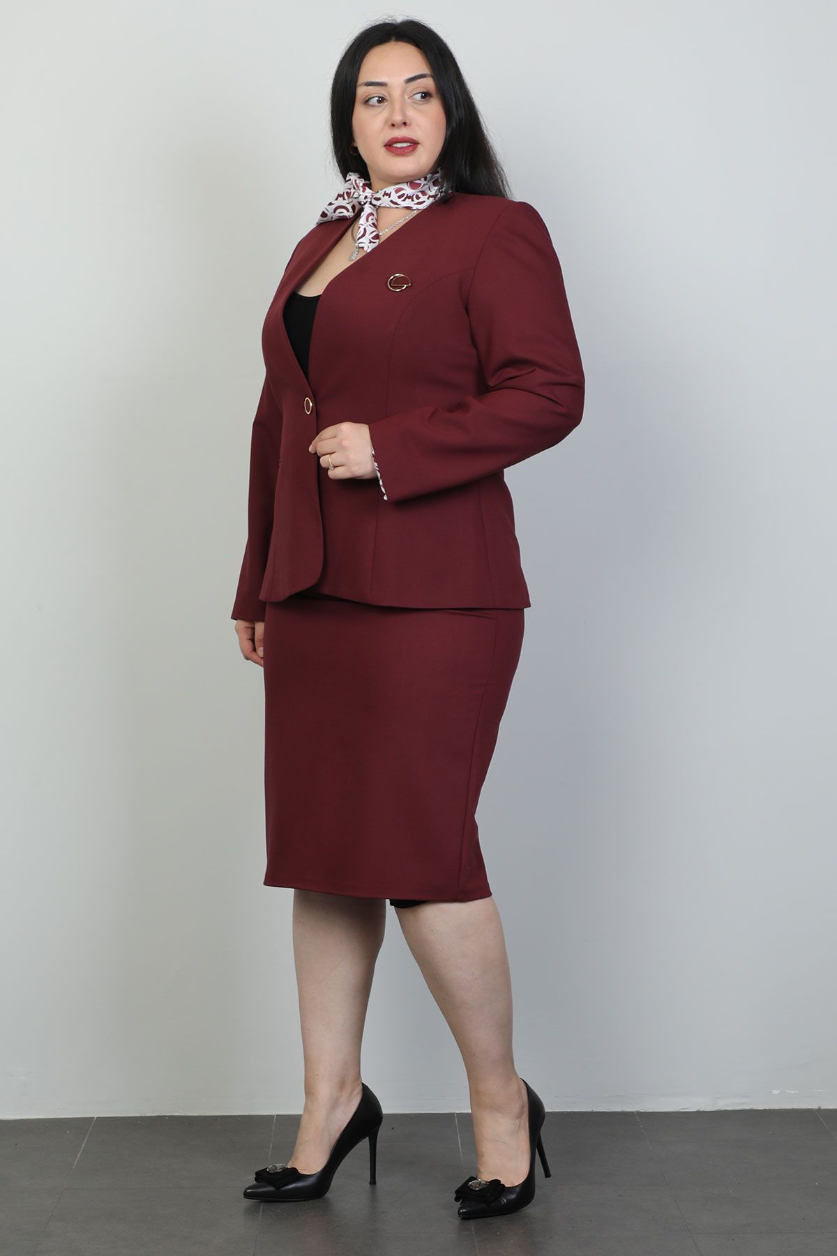 Burgundy hotsell skirt suit