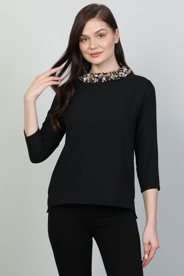 Lady Estrella 3004 BLACK Women Blouse | Dosso Dossi