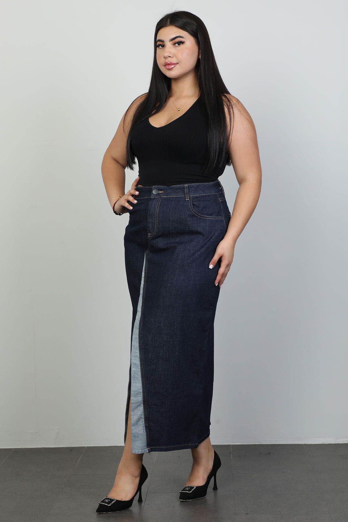 Navy skirt shop plus size