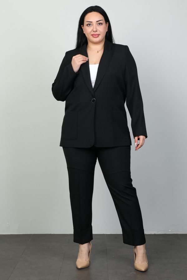 Picture of 4gKiwe MTKJ607xl BLACK Plus Size Women Suit