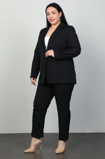 Picture of 4gKiwe MTKJ607xl BLACK Plus Size Women Suit