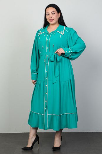Roguee 2101xl TURKUAZ Büyük Beden Kadın Elbise resmi