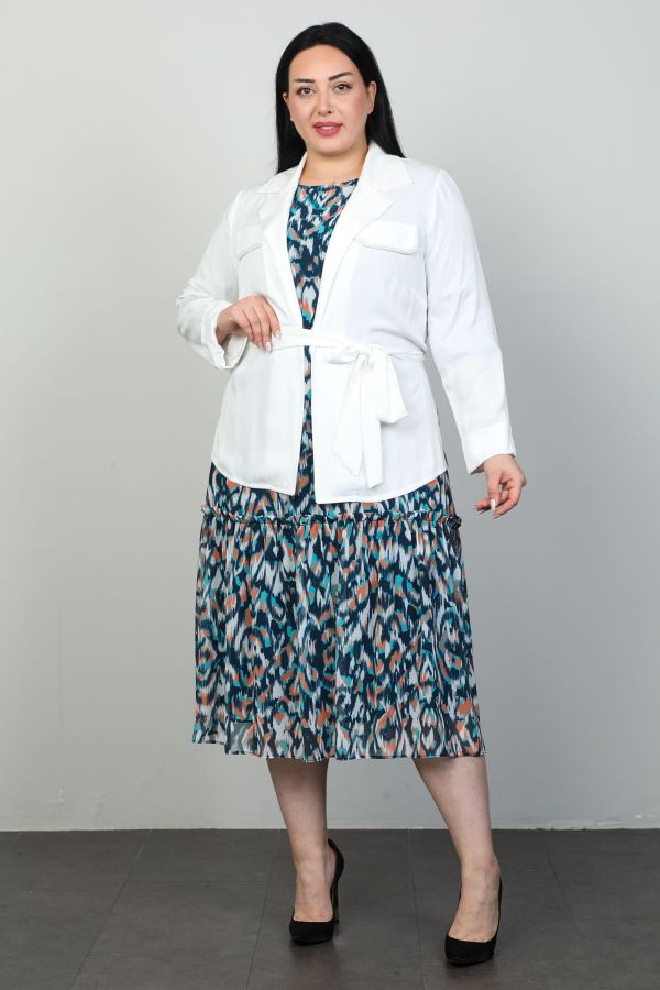Picture of Roguee 24Y-1508xl ECRU Plus Size Women Suit