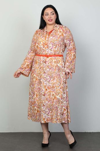 Picture of Roguee 24Y-2125xl ORANGE Plus Size Women Dress 