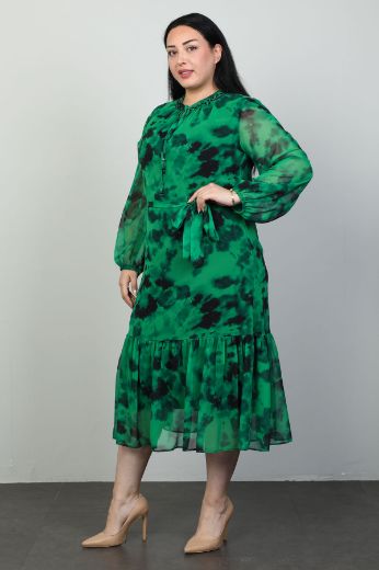 Picture of Roguee 24Y-2122xl GREEN Plus Size Women Dress 