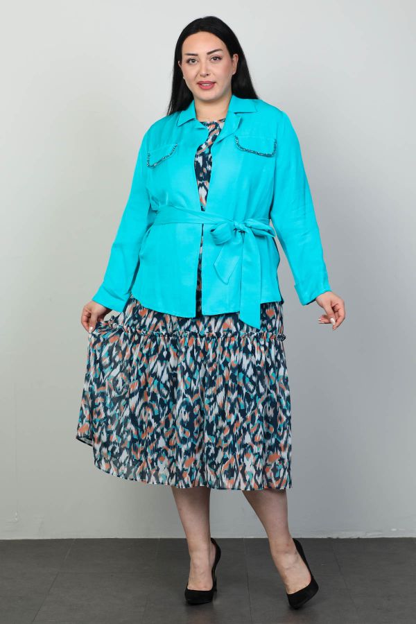 Picture of Roguee 24Y-1508xl TURQUOISE Plus Size Women Suit