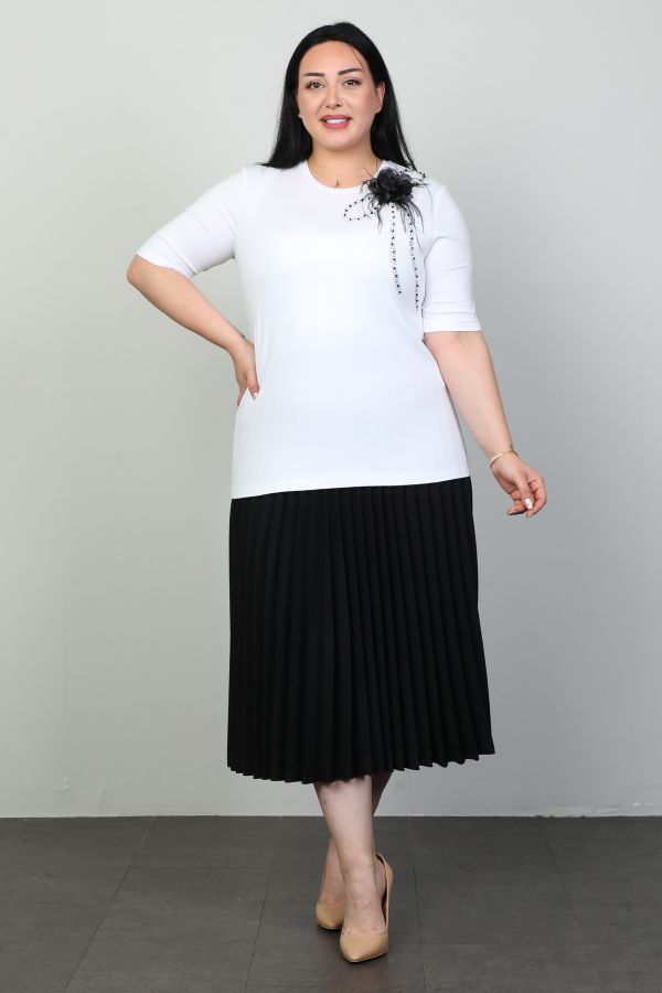 Picture of Roguee 24Y-1545xl BLACK Plus Size Women Skirt Suit