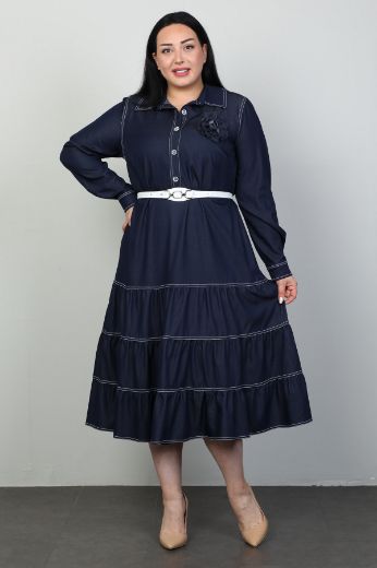 Изображение Roguee 24Y-2107xl ТЕМНО-СИНИЙ Женское платье большого размера 