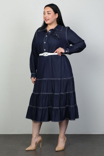 Изображение Roguee 24Y-2107xl ТЕМНО-СИНИЙ Женское платье большого размера 