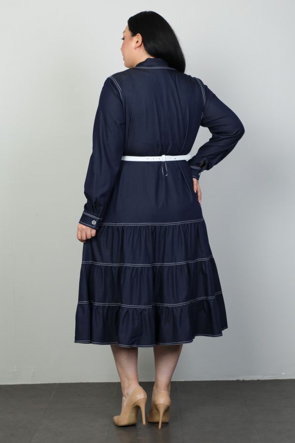 Picture of Roguee 24Y-2107xl NAVY BLUE Plus Size Women Dress 