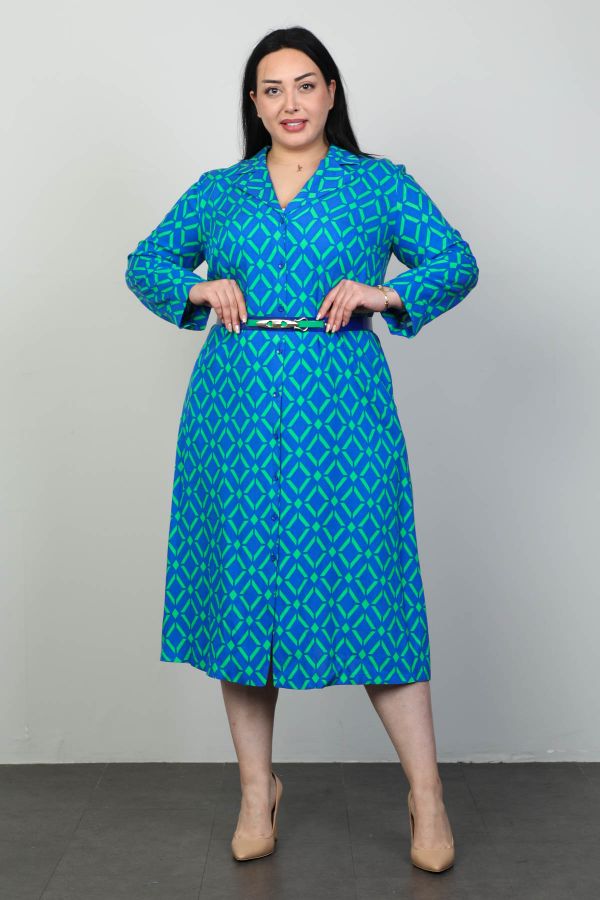 Picture of Roguee 24Y-2109xl BLUE Plus Size Women Dress 