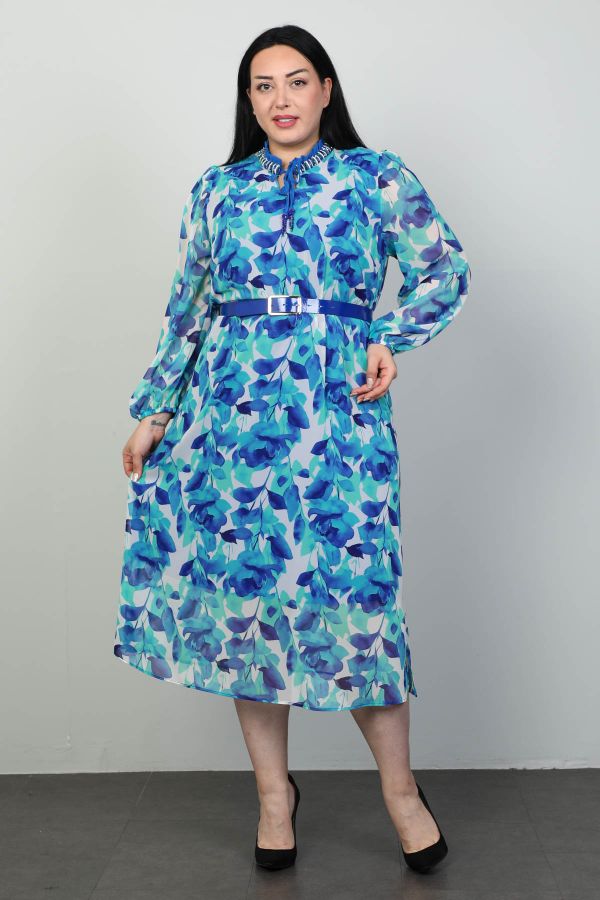 Picture of Roguee 24Y-2114xl BLUE Plus Size Women Dress 