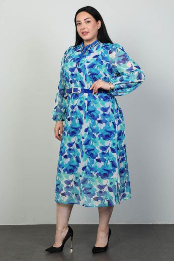 Picture of Roguee 24Y-2114xl BLUE Plus Size Women Dress 