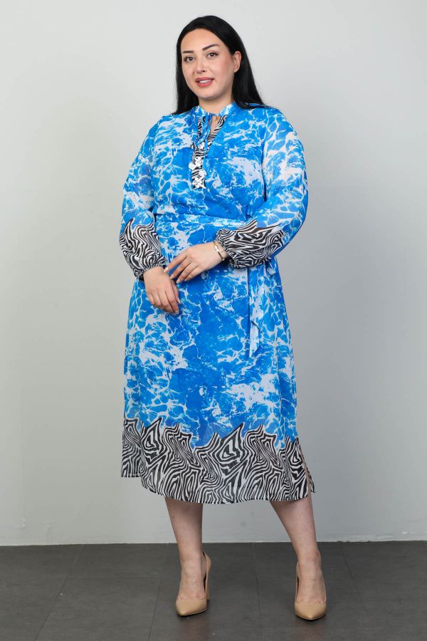 Picture of Roguee 24Y-2112xl BLUE Plus Size Women Dress 