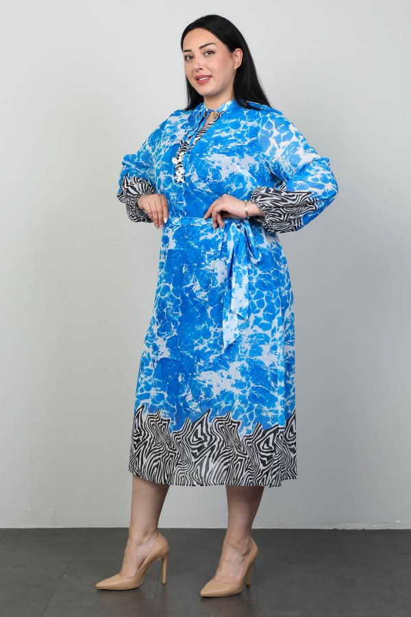 Picture of Roguee 24Y-2112xl BLUE Plus Size Women Dress 