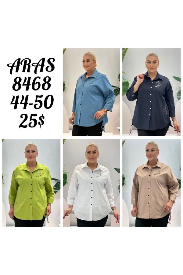 Изображение Aras 8450xl Фисташковый зеленый Женская блузка большого размера