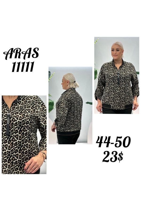 Изображение Aras 11111xl ЧЕРНЫЙ Женская блузка большого размера